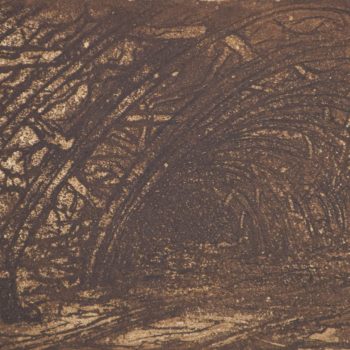 Miner in the return by Tom McGuinness, Etching