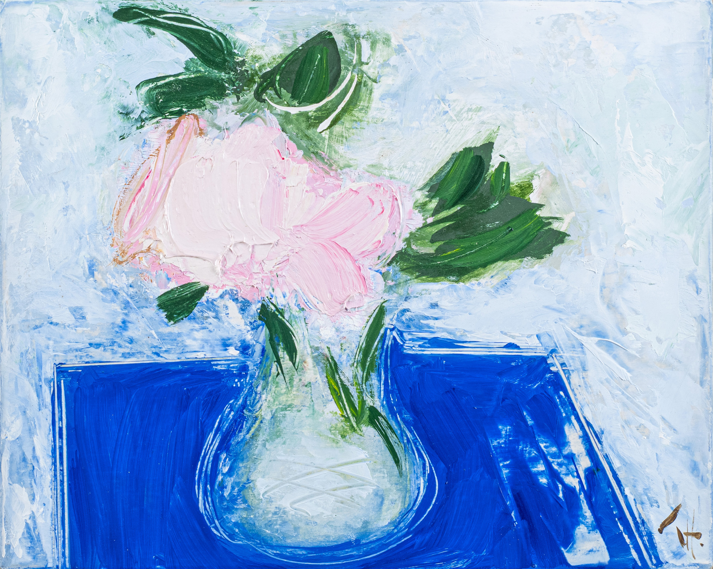Pink Rose by George Hainsworth, oil