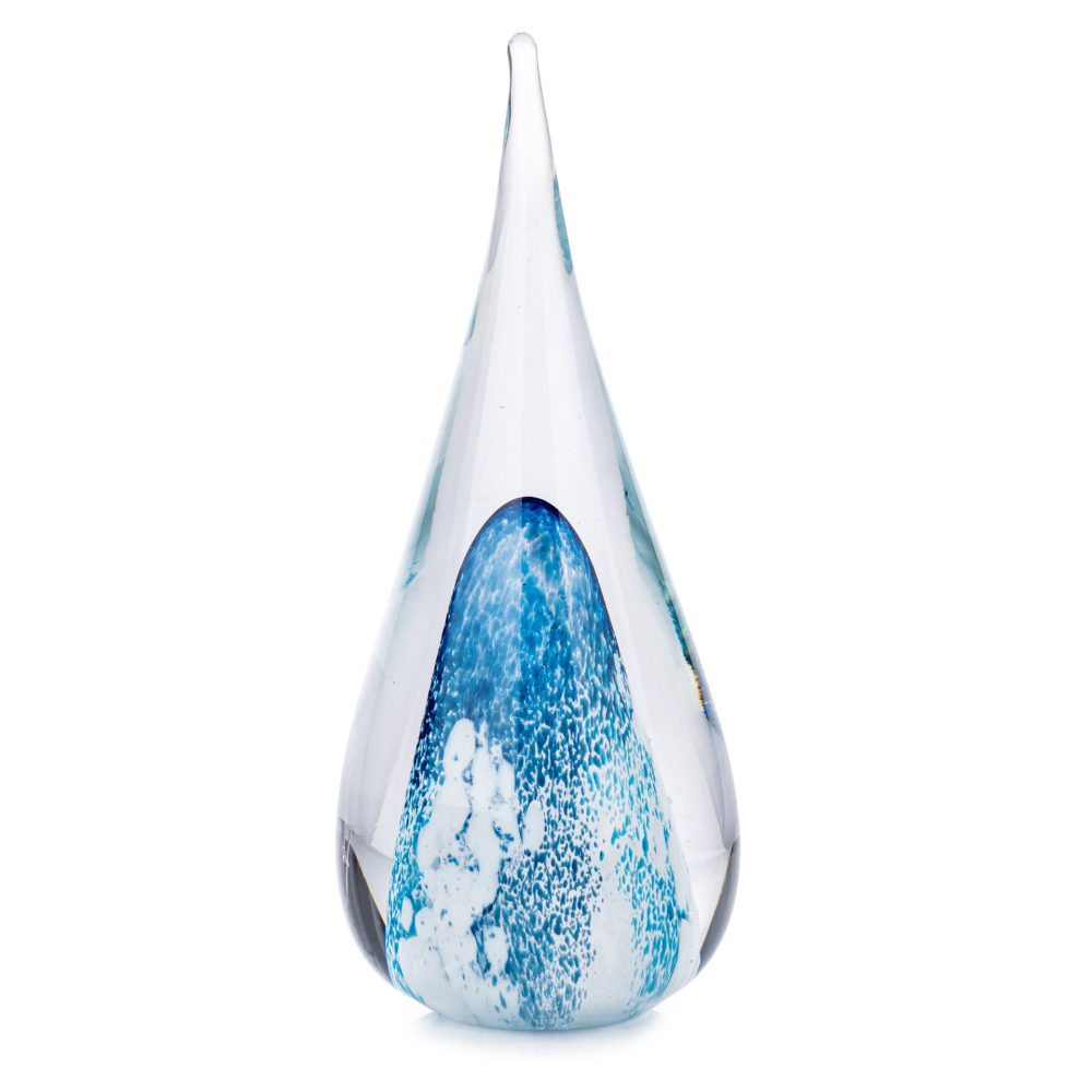 Blue and White Glass Droplet by Elin Isaksson, Glass