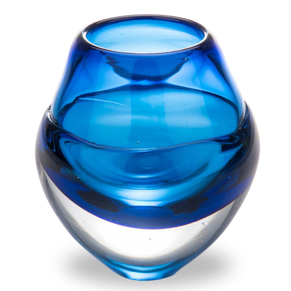 Blue Glass Candleholder by Elin Isaksson