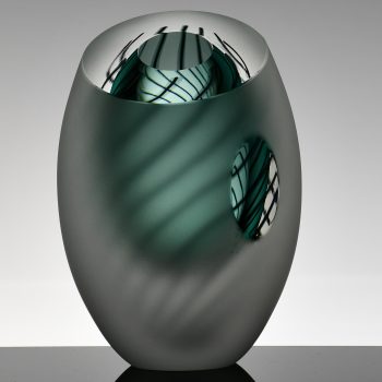 Small Dizzy Spiral Vase in steel by Charlie Macpherson
