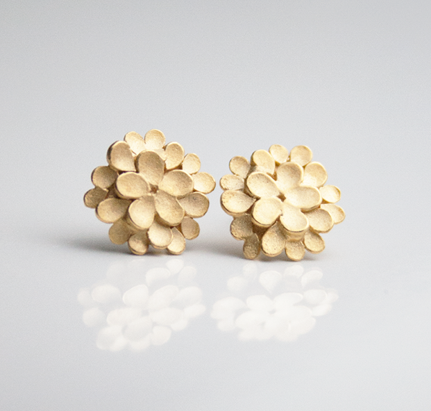 Dahlia Silver gold plated earrings by Dagmar Korecki