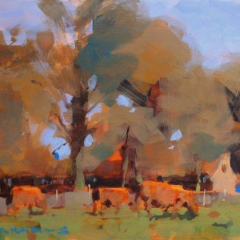 Autumn Grazing, watercolour painting by Paul Talbot-Greaves