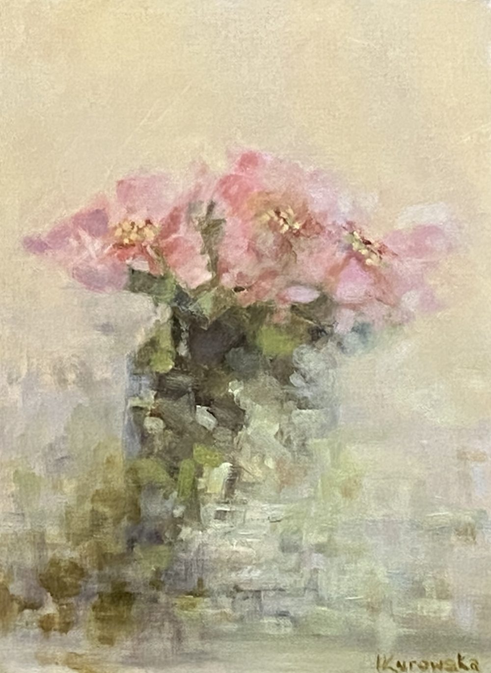 Wild Roses, oil on canvas by Irena Kurowska