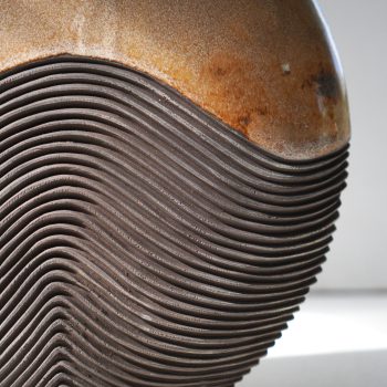 Detail of Disc Vessel, hand carved ceramics by Michele Bianco