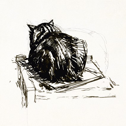A Study of a Cat, greetings card by F. Ernest Jackson ARA