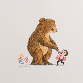 Lily took Bear by the paw, limited edition screen-print by Lisa Stubbs