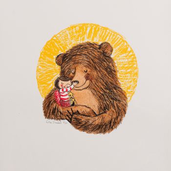 Lily loved Bear and Bear loved Lily, limited edition screen-print by Lisa Stubbs