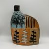 Other side of Blue Fern 2, slab-built ceramic bottle by Yvette Glaze.