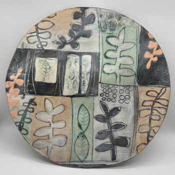 Holloways 3, ceramic plate by Yvette Glaze.