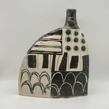 Shade, slab-built ceramic bottle by Yvette Glaze.