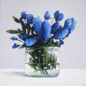 California Blue, original floral painting by Kirsty Whyatt