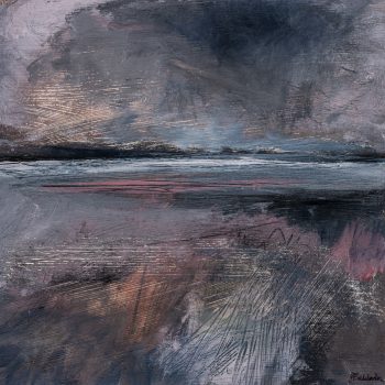 Night Swimming, oil, acrylic, charcoal, graphite and watercolour pencil by Janine Baldwin PS