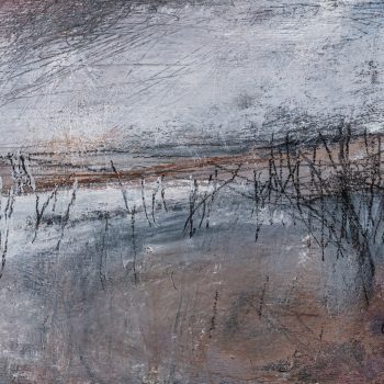 Last Snow, acrylic, charcoal, graphite and watercolour pencil by Janine Baldwin PS