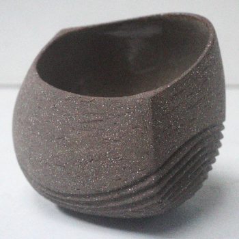 Medium Landlines Bowl - Charcoal, original ceramic by Michele Bianco