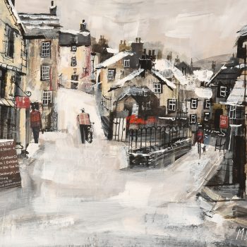 Settle in the Snow by Mike Bernard RI, mixed media