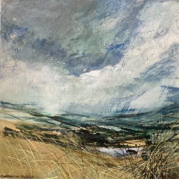 Clouds Blowing Over the Moor, looking towards Winterburn, original painting by Katharine Holmes