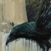 Detail of Foggy Day Visitor, mixed media on panel by Tom Wood