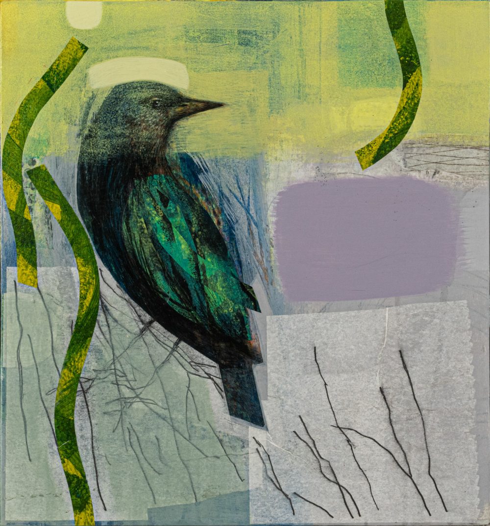 Green Bird, original painting by Tom Wood