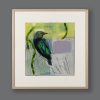 Green Bird, original painting by Tom Wood, framed