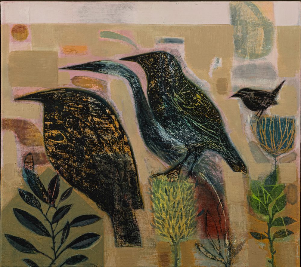 Four Birds, oil on canvas by Tom Wood