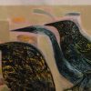 Detail of Four Birds, oil on canvas by Tom Wood