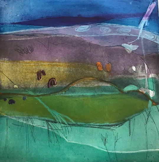 Across the Enchanted Lake, limited edition etching by Louise Davies RE