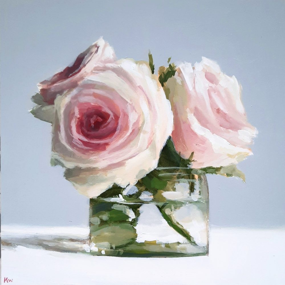 Blush Roses, original painting by Kirsty Whyatt