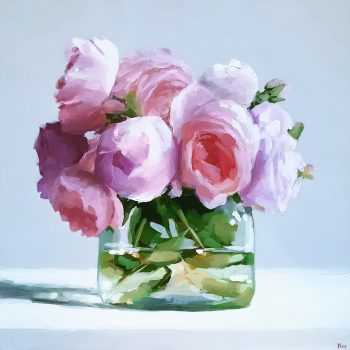 Pink Ramblers, original painting by Kirsty Whyatt