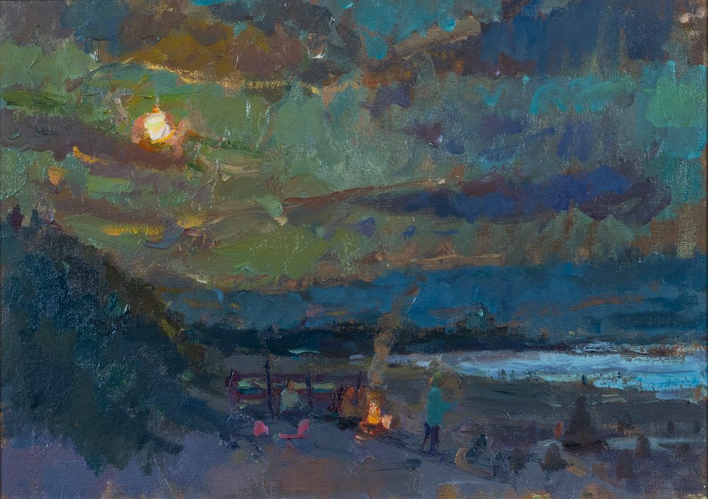 Into the Night, original painting by Andrew Farmer ROI