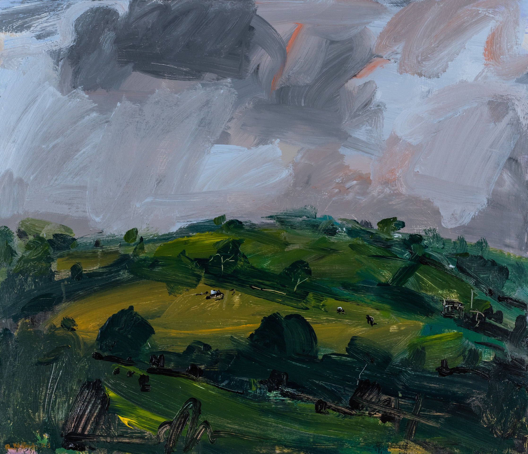 Cloud Race, original painting by Robert Newton