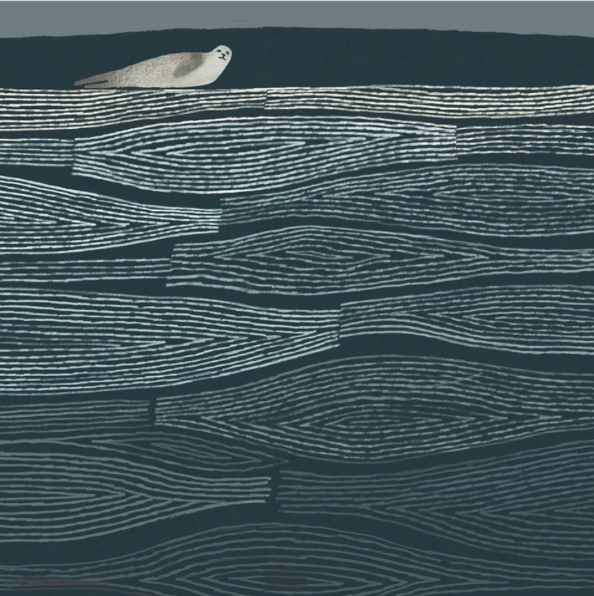 Seal on A Sandbank, card by Tjitske Kamphuis