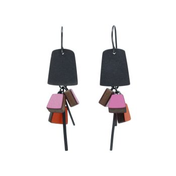 Bell Cluster Earrings - Pink and Orange by Emily Kidson