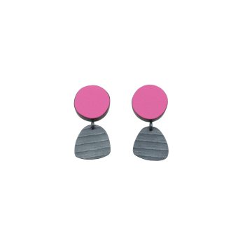 Circle and Tiny Stipe Earrings by Emily Kidson