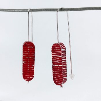 Red Capsule Earrings by Sarah Packington