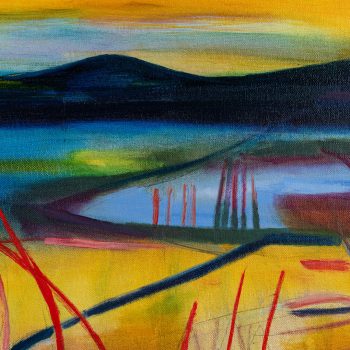 Detail of Across the Bay, original oil on canvas by Louise Davies RE
