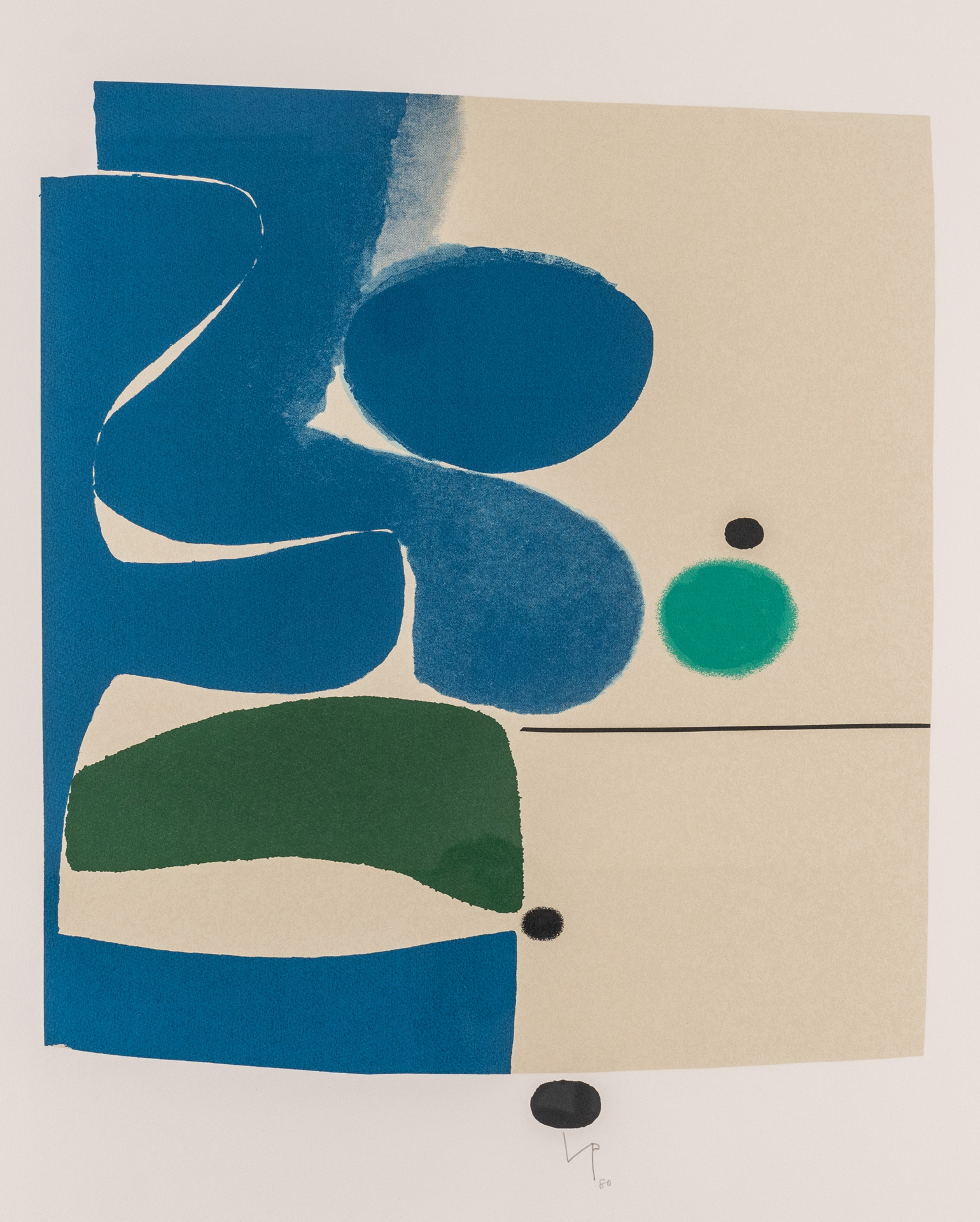 Blue Movement and Green, 1980, screenprint Artist Proof, by Victor Pasmore (1908-1998)
